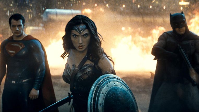 Henry Cavill als Superman, Gal Gadot als Wonder Woman en Ben Affleck als Batman. Beeld ap