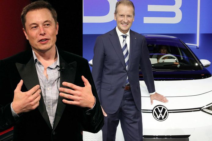 Elon Musk (links) en Herbert Diess konden het zes jaar geleden erg goed met elkaar vinden.