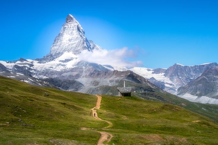 De Matterhorn, op de grens van Zwitserland en Italië.