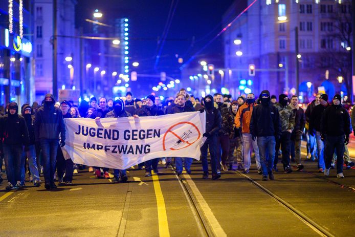 Protest in Maagdenburg, Saksen-Anhalt.