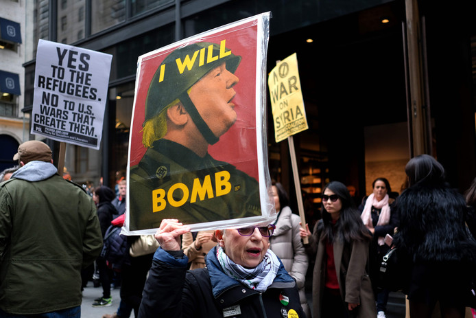 2017 anti-war on Syria protest. AFP photo