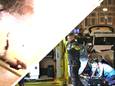 Links: Het NFI test de kracht van een zelfgemaakte vuurwerkbom Rechts: Een man overlijdt in Den Haag nadat een bom vroegtijdig afgaat