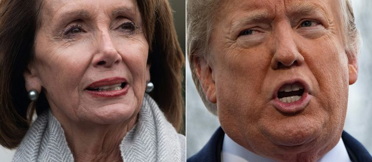 Nancy Pelosi en Donald Trump. Beeld AFP