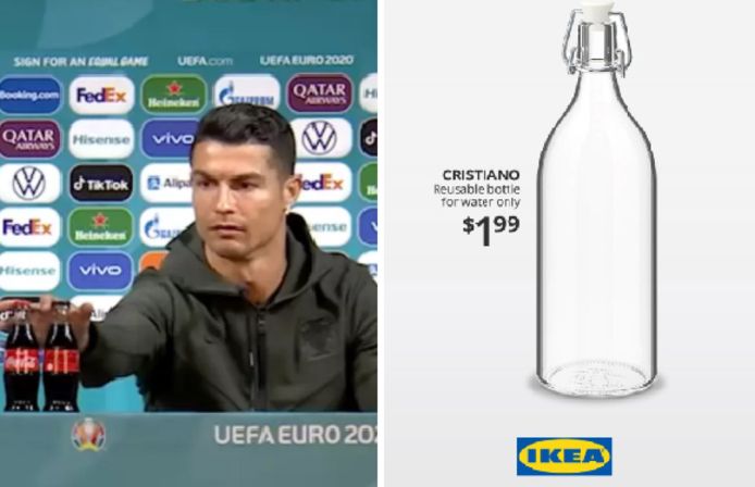 Ikea met sur le marché une bouteille au nom de Cristiano Ronaldo