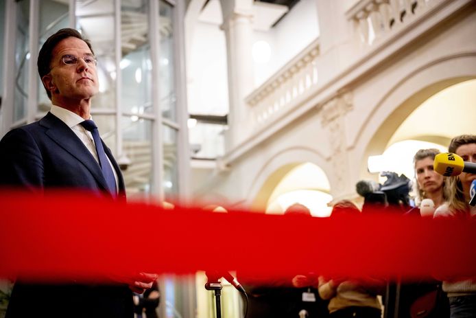 Premier Rutte staat de pers te woord op het ministerie van Algemene Zaken.