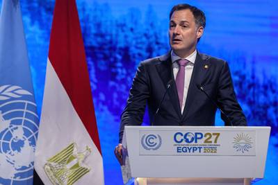 De Croo geeft toespraak op klimaattop in Egypte: “Jongeren moeten deel van de oplossing zijn”