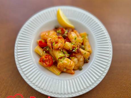 Voor een ander koken? Probeer deze Penne met gamba’s en arrabiata pesto 