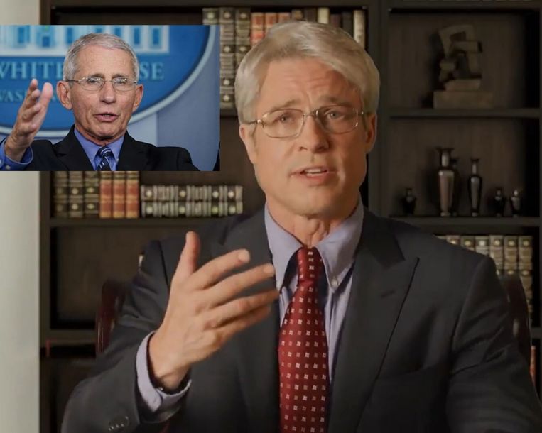 Brad Pitt als dokter Anthony Fauci. Beeld SNL