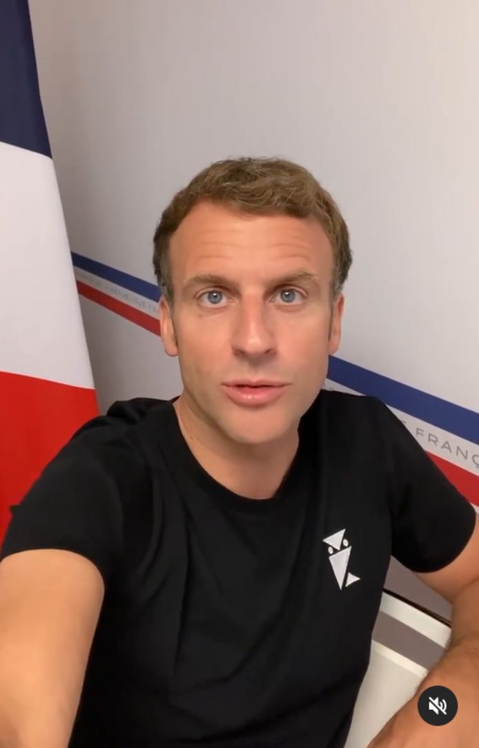 Emmanuel Macron s'adresse aux Français sur les réseaux sociaux Instagram et TikTok.