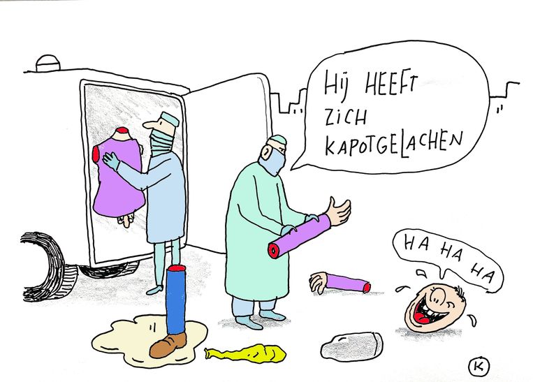 'Ouders maken zich zorgen als ze een lachgascapsule vinden in een jaszak, maar je kind van alles verbieden werkt averechts.' Beeld Kamagurka