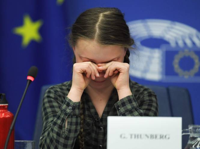 Greta Thunberg in tranen in Europees Parlement