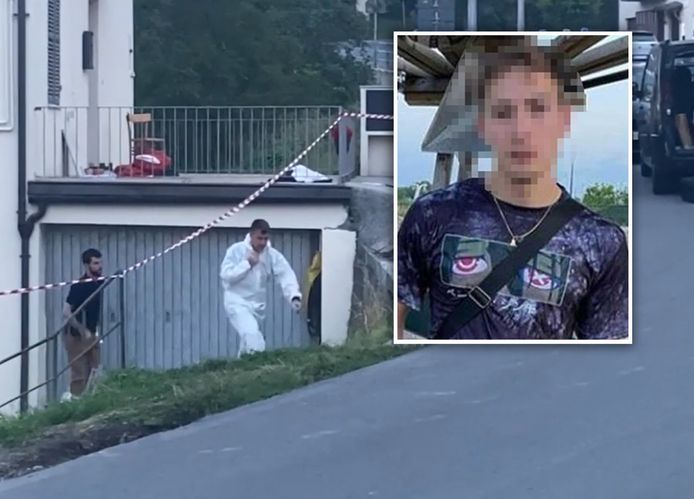 Sacha C.  Sospettato di aver accoltellato il padre e un amico di famiglia di Harderwij.  Si è svolto nel piccolo villaggio di Montalto Mondovi (meno di 600 persone) in provincia di Cuneo in Italia.