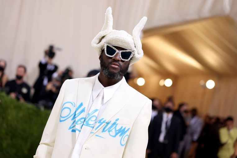 Louis Vuitton-ontwerper Virgil Abloh op het American Met Gala van 2021 in New York. Wat de Oscaruitreiking is voor de filmwereld is het American Met Gala voor de mode.  Beeld WireImage