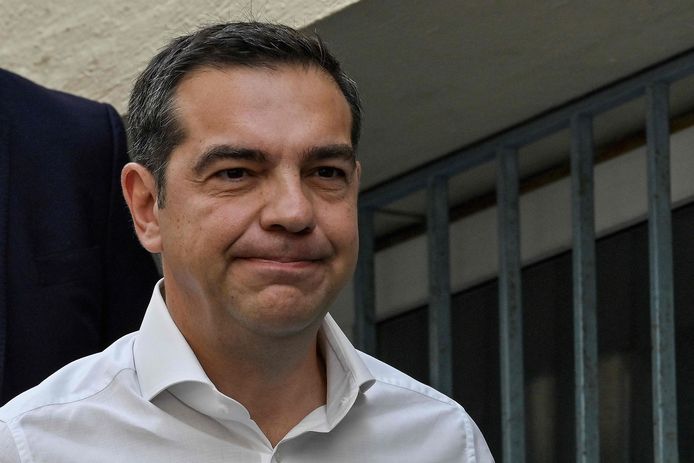 Alexis Tsipras, de partijleider van het linkse Syriza en de grootste uitdager van zittend premier Kyriakos Mitsotakis.