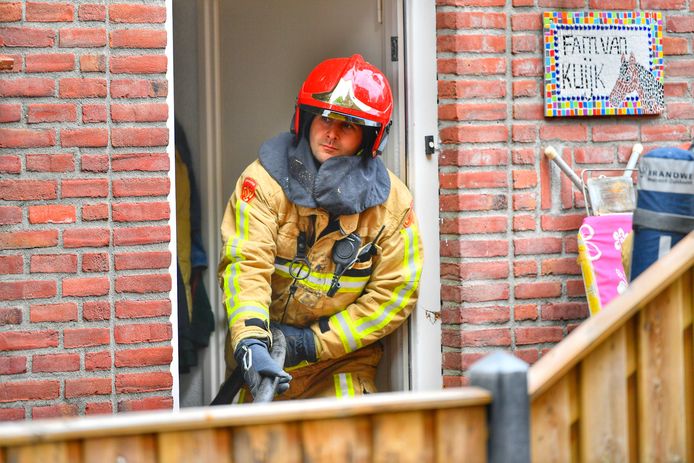 Brandweerlied aan het werk.