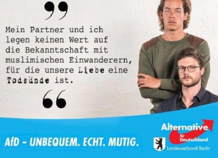 Homoposter van de AfD. Beeld  