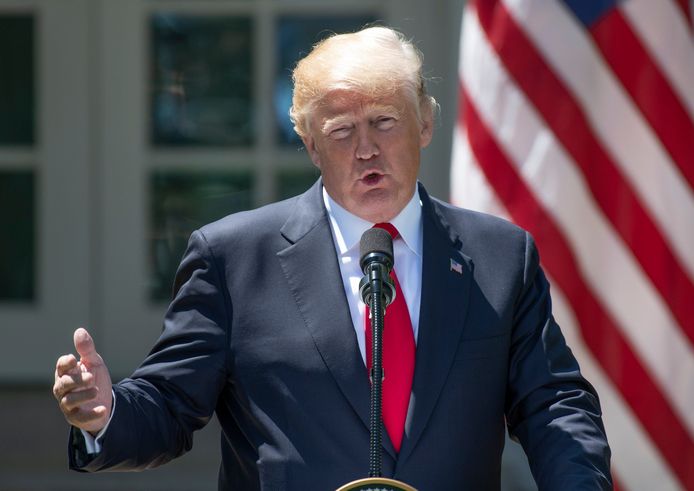 President Trump tijdens een persconferentie in Washington.