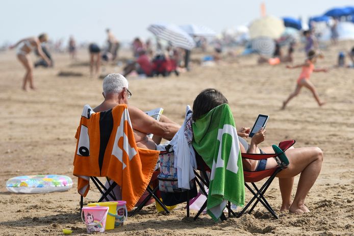 Het strand in Knokke-Heist, tijdens de hittegolf in augustus.