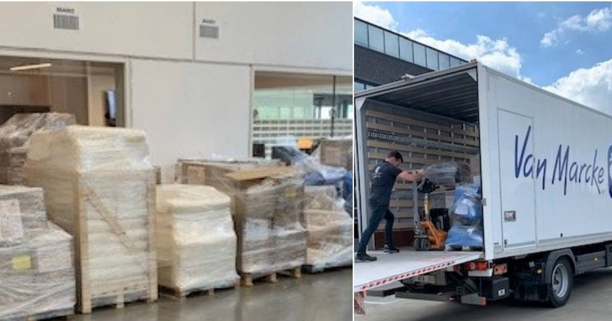 Van Marcke stuurt vijftien paletten goederen naar Oekraïne na