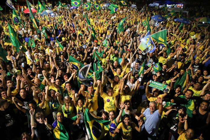 Aanhangers van Bolsonaro vieren feest in hoofdstad Brasilia.