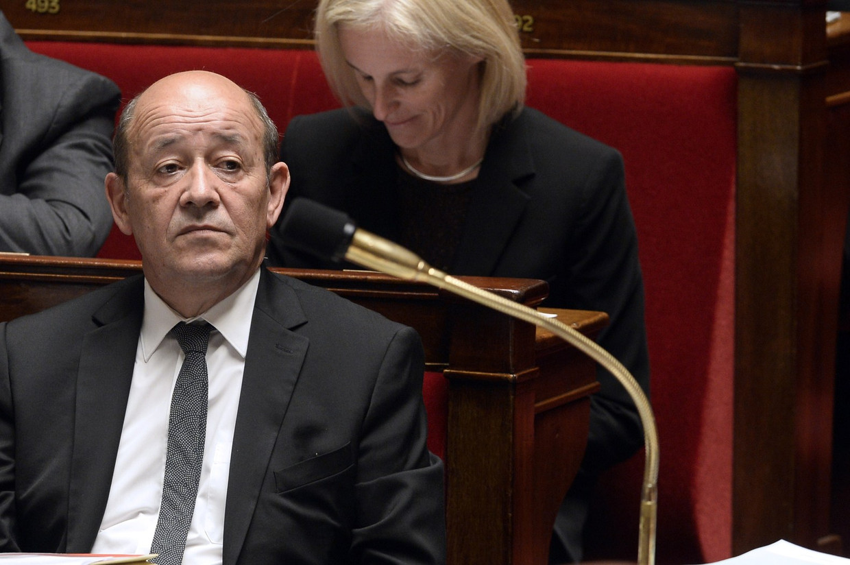 Jean-Yves Le Drian, de Franse minister van Defensie. Beeld afp