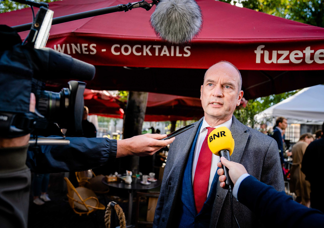Gert-Jan Segers (ChristenUnie) na afloop van gesprekken over de kabinetsformatie.
