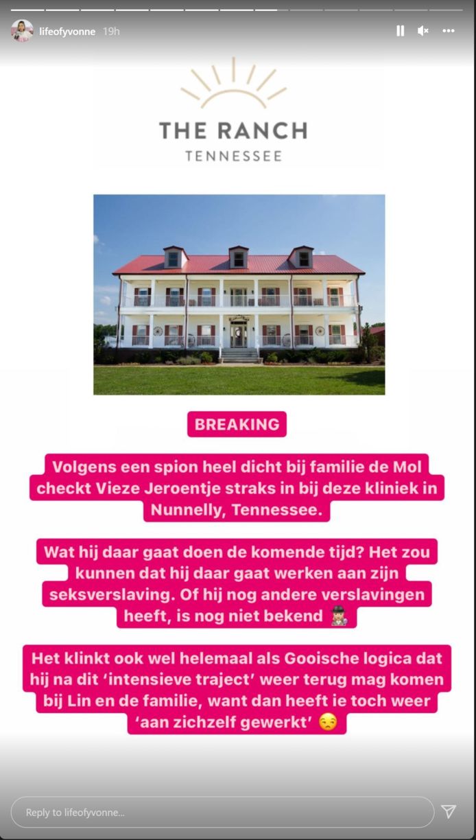 Dit bericht deelde Yvonne op haar roddelkanaal.