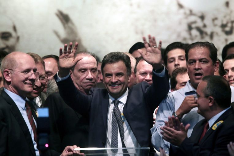 De Braziliaanse presidentskandidaat Aecio Neves. Beeld EPA