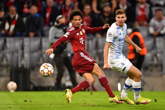 Leroy Sané in actie tegen Dinamo Kiev.