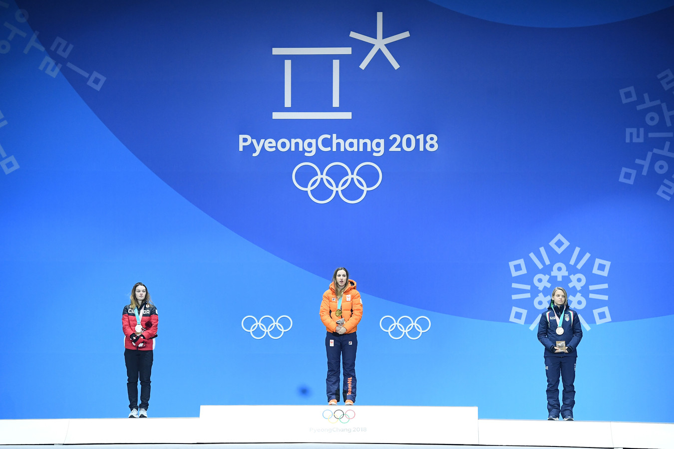 Kim Boutin, Suzanne Schulting en Arianna Fontana.