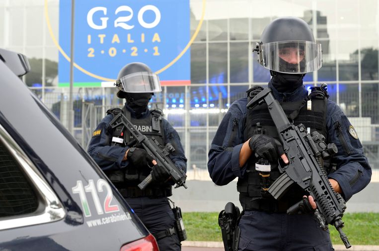 ‘Voor de G20 lopen 5.300 mensen van de politie, het leger of andere soorten handhaving over straat.’ Beeld EPA