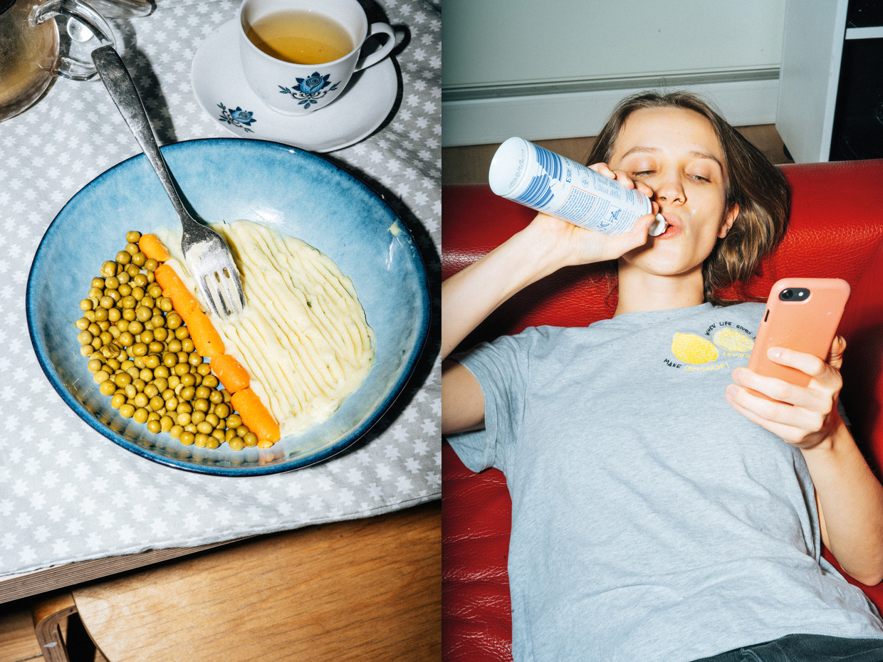 Altijd leuk: een landschap maken met je eten. Alleen thuis? Dan mag de bus slagroom mee de zetel in. Beeld Lea Sofia Fichtner