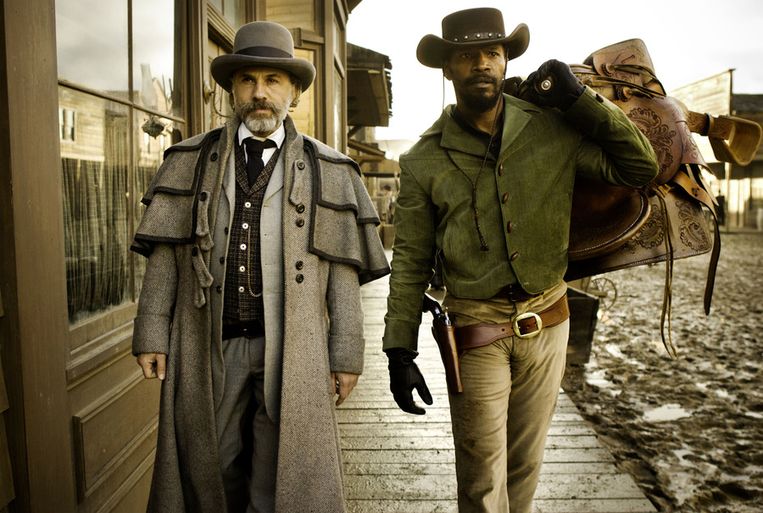 Christoph Waltz (links) en Jamie Foxx in Django Unchained. Beeld AP