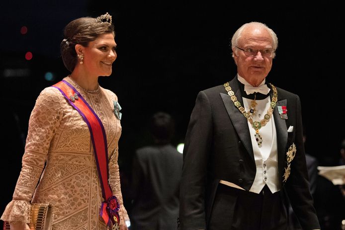 De Zweedse kroonprinses Victoria en haar vader Carl XVI Gustaf.