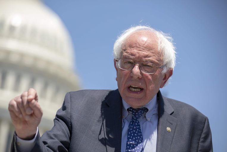 Bernie Sanders tijdens een toespraak vorig jaar. Beeld AFP