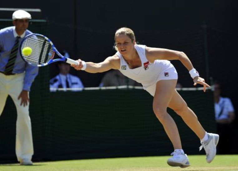 Kim Clijsters in de wedstrijd tegen Justine Henin. ANP Beeld 