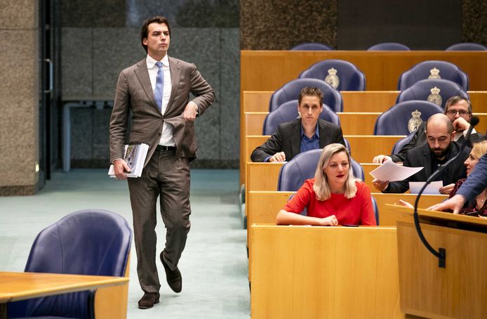 Thierry Baudet (FvD) tijdens het wekelijkse vragenuur in de Tweede Kamer.