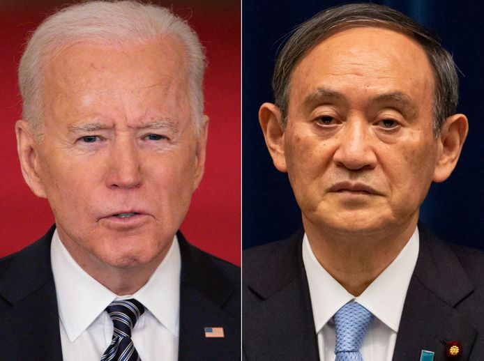 Joe Biden zou de Japanse premier Yoshihide Suga in april ontvangen.