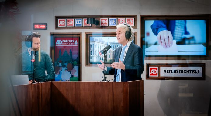 Geert Wilders, leider van de PVV, in de AD-studio.