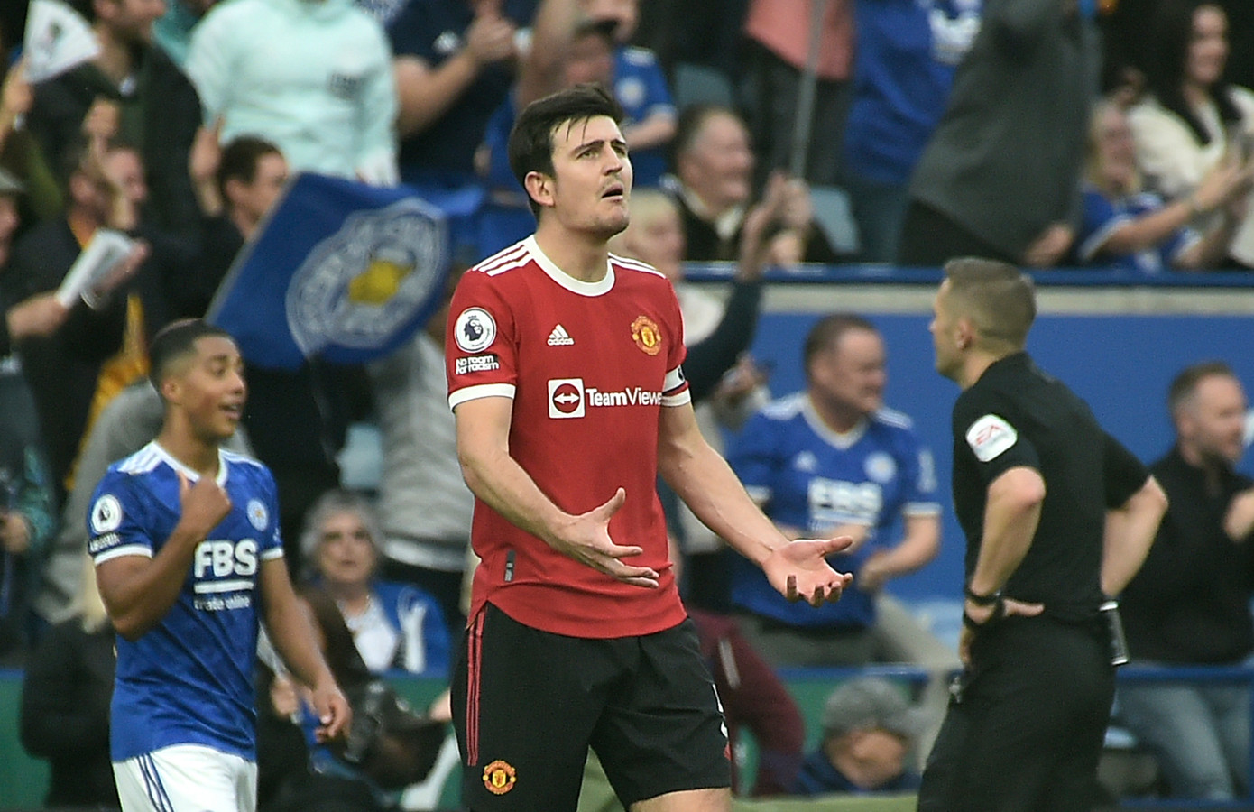 Harry Maguire treurt.