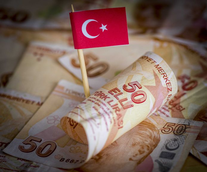 Biljetten van de Turkse lira.