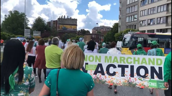 Manifestation du secteur non-marchand à Charleroi à l'appel de la CNE