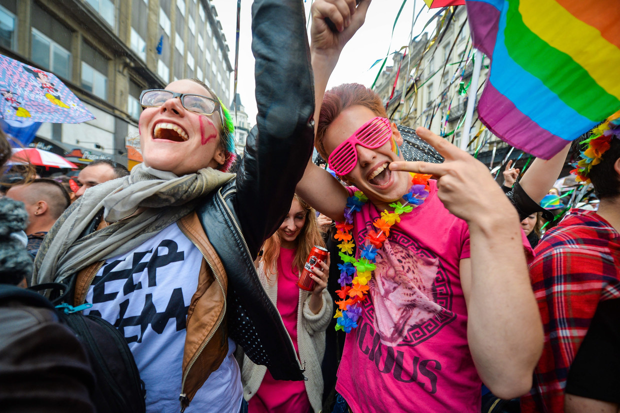 De Gay Pride in Brussel. Beeld EPA