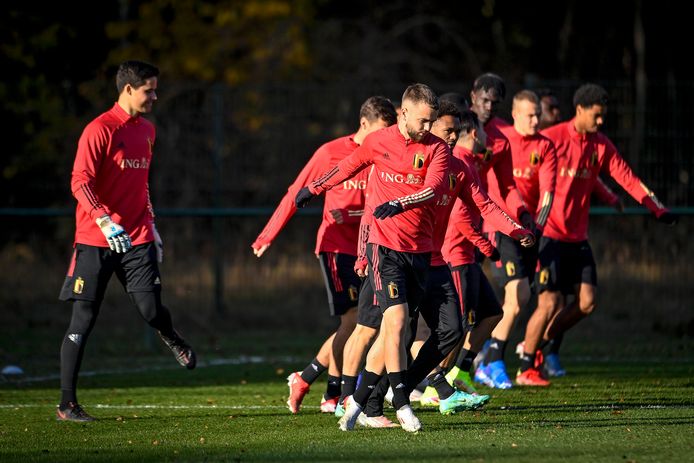 De Belgische U21 tijdens de training enkele dagen geleden.