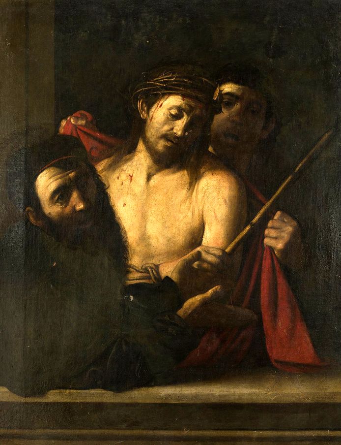 Het schilderij van de 17de eeuwse Spaanse schilder José de Ribera, maar sommige handelaren en geleerden geloven dat het een Caravaggio is.