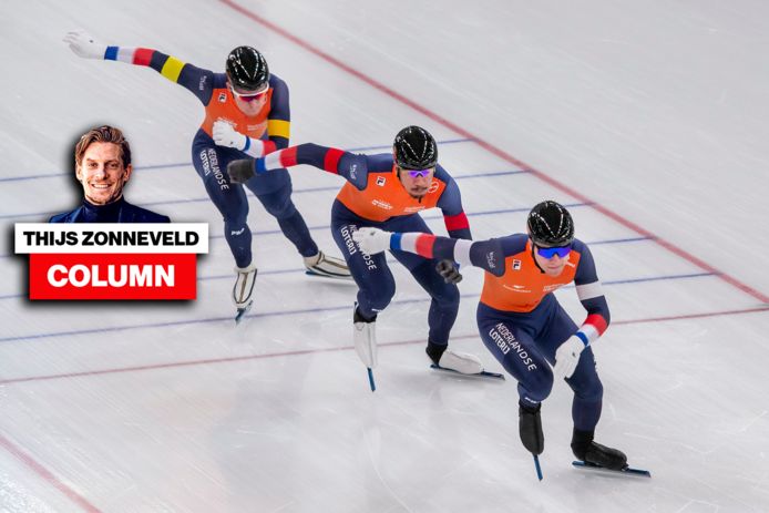 De Nederlandse ploeg op de teamsprint.