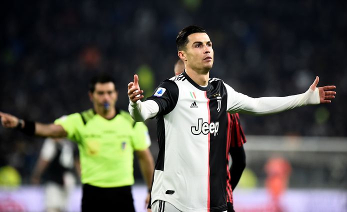 Cristiano Ronaldo tijdens Juventus - AC Milan twee weken geleden.