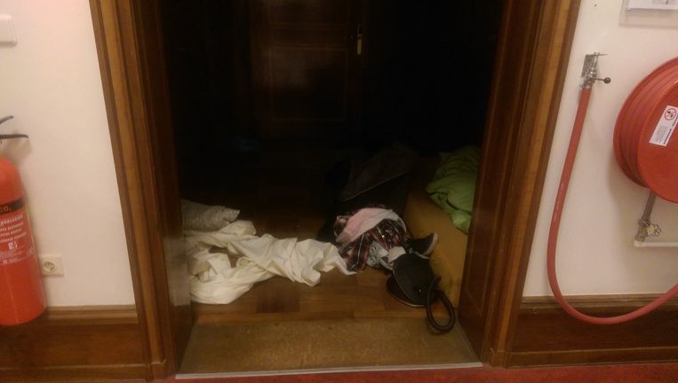 Studenten slapen in het Maagdenhuis. Beeld Heleen van Lier
