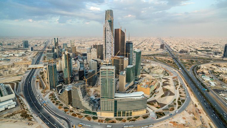 Het King Abdullah Financial District in Riyad. Dit moet het grootste zakencentrum van het Midden-Oosten worden. Beeld Aseem Obaidi/Getty Images