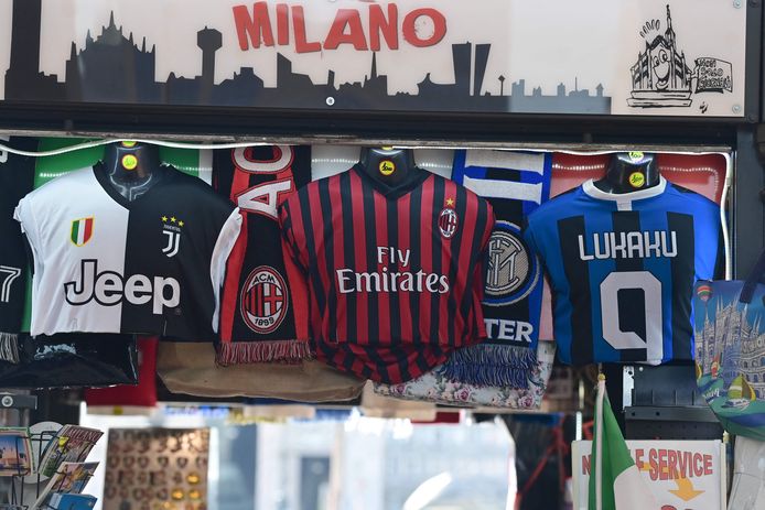 De shirts van Juventus, AC Milan en Internazionale, de drie clubs die gestraft zouden moeten worden.